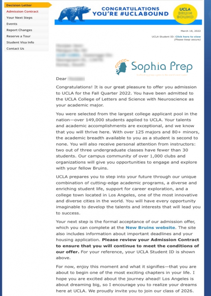 UCLA Acceptance Letter
